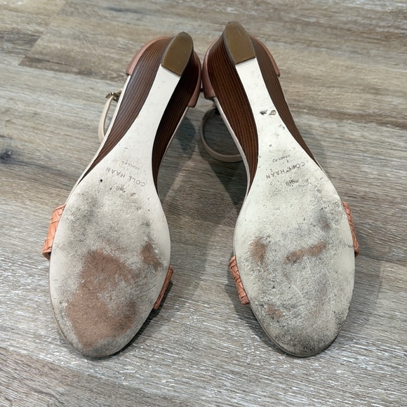 Cole Haan Tan and Cream Ankle-Strap Sandals - Picture 13 of 13